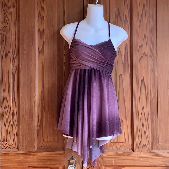 Sparkly Purple Dance Performance Dress - Picture 1 of 14